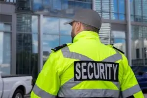 Security responder attending residential building